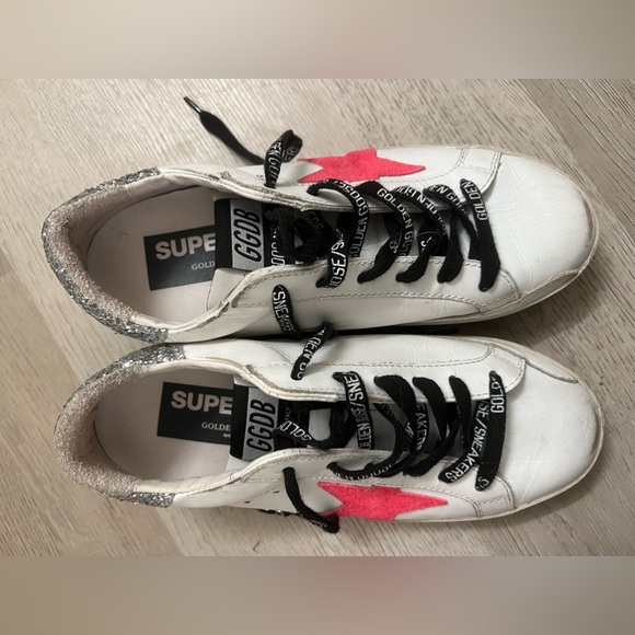 Golden Goose Superstar Leather sneaker with glitter and leopard print heel - Picture 5 of 11